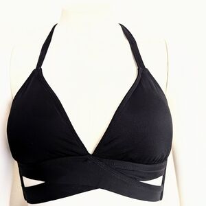 Kona Sol Elegant Black Swimwear Halter Bikini Top